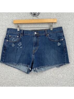 Levis Jean Shorts Womens 14 Cut Off High Waisted 515 Distressed Denim Stretch